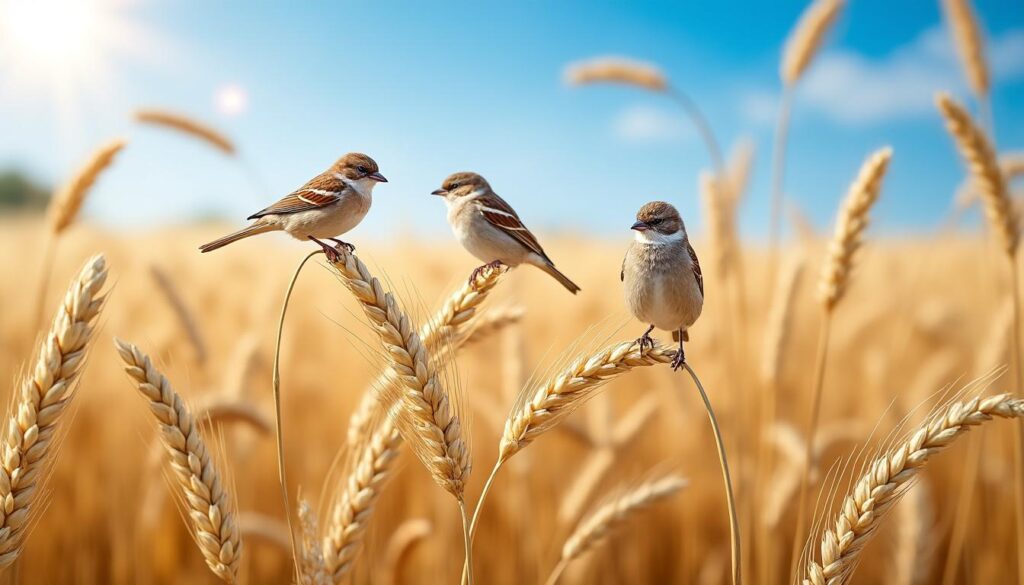 découvrez les différentes espèces d'oiseaux qui habitent autour des champs de blé et leur rôle dans cet écosystème agricole.