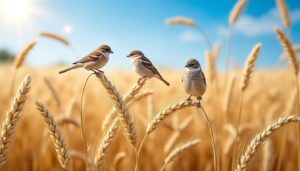 découvrez les différentes espèces d'oiseaux qui habitent autour des champs de blé et leur rôle dans cet écosystème agricole.