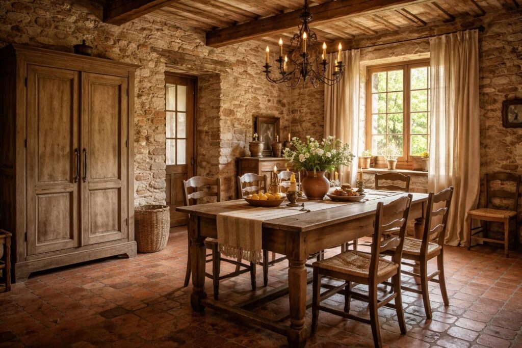 découvrez comment sublimer votre maison de campagne grâce aux pierres apparentes, tomettes charmantes et mobilier ancien pour un intérieur authentique et chaleureux.