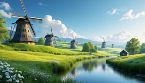 découvrez comment les moulins s'harmonisent avec la nature environnante, alliant patrimoine, écologie et paysage pour un équilibre parfait.